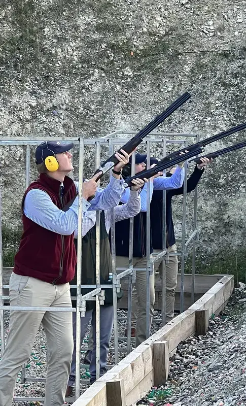 Clay pigeon shooting at Rendcomb College