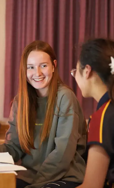 Boarding students chatting