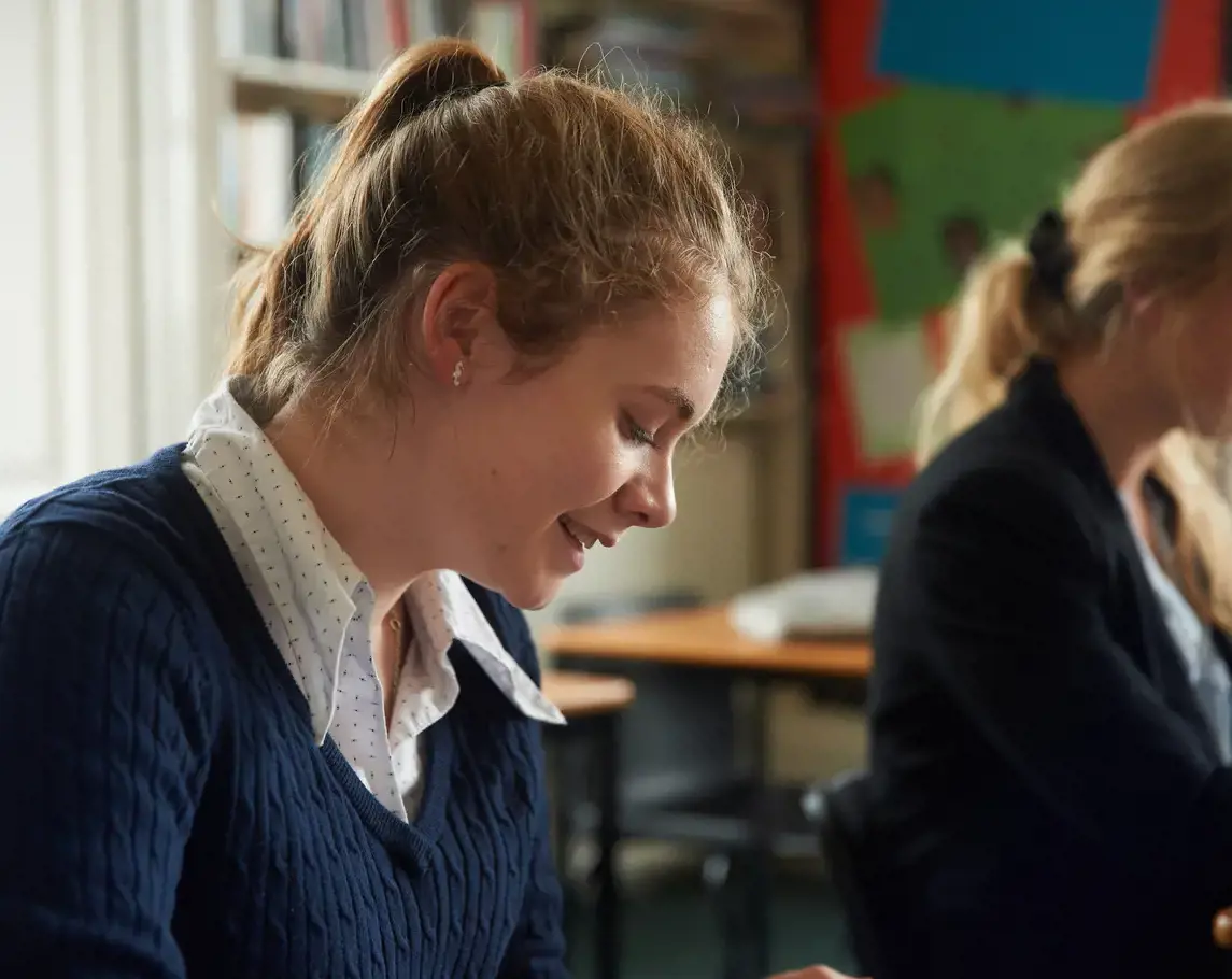 Rendcomb College student in class