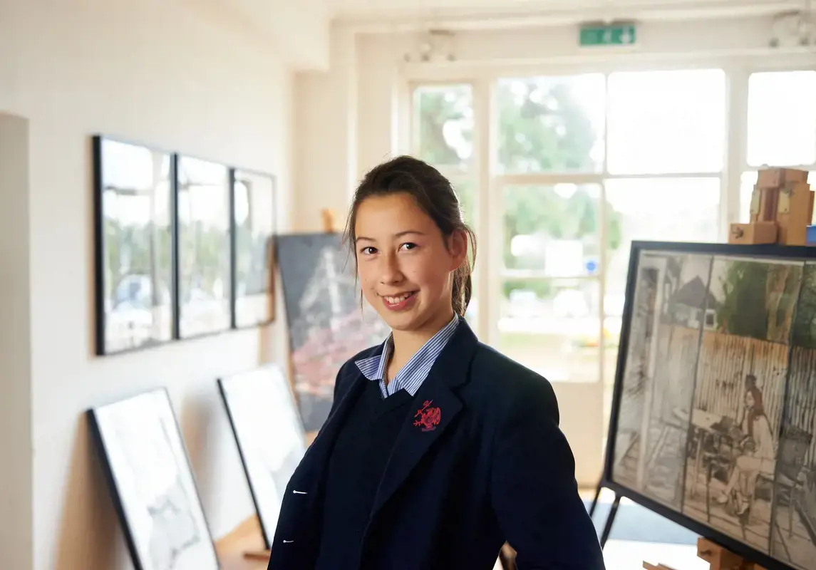 A happy Rendcomb College pupil