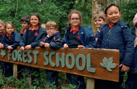 Rendcomb College Junior School pupils in Forest School