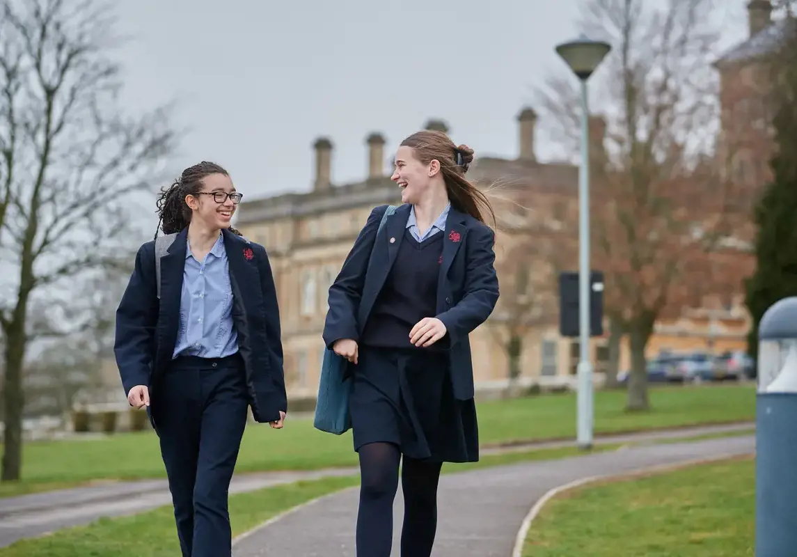 Students wearing Rendcomb College uniform