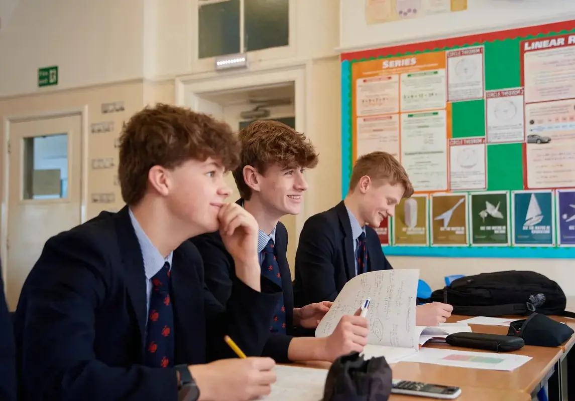 A group of students studying in class