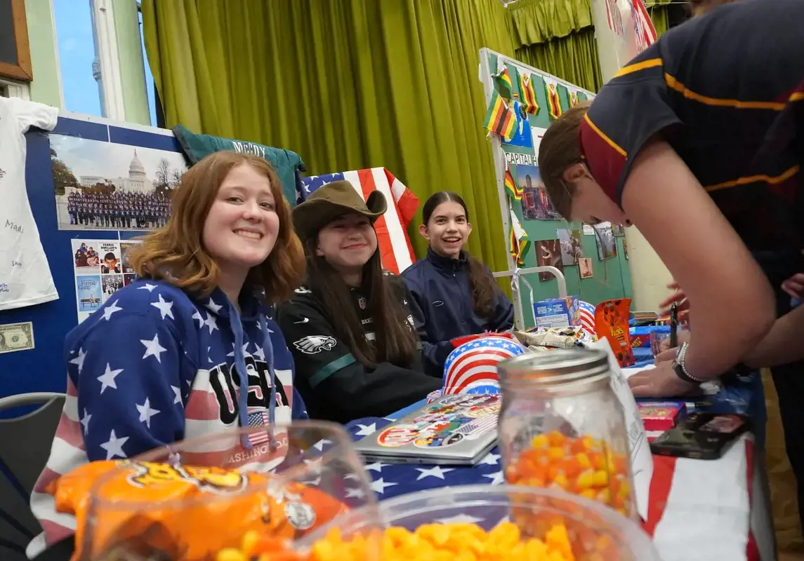 Rendcomb College students celebrating American culture