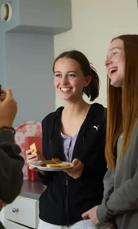 Students enjoying lunch