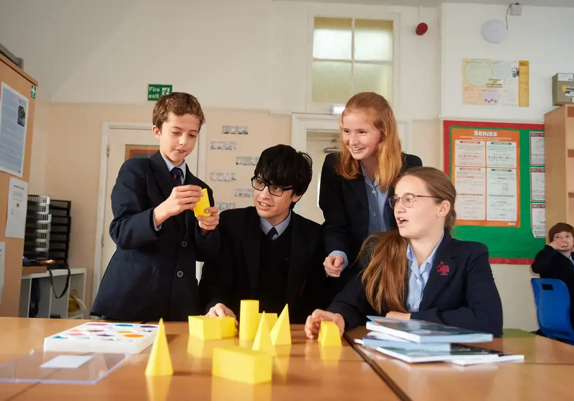 Senior school students studying in class